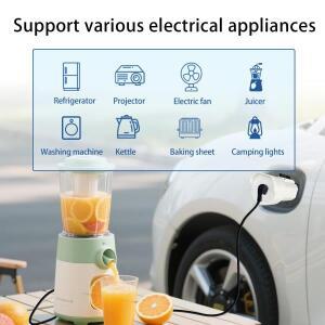 Type2 V2L 방전 어댑터 16A 3.5KW EU 소켓포함 자동차 차량용 호환 플러그 캠핑용 MG 레노우 호환