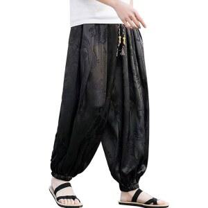 HZCX 패션 남성 여성 하렘 팬츠 드래곤 알라딘 팬티 바지 쿵푸 한푸 태극 요가