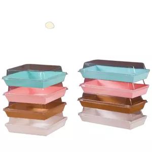 웨딩 케이크상자 컵케이크 용기 투명 뚜껑 케이스 사각