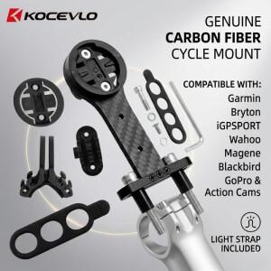 3K 카본 파이버 자전거 스템 익스텐더 (가민 호환 마젠 마운트 언더헝 카메라 홀더 포함) MTB 로드 컴퓨터