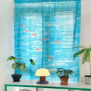 반짝이는 쉬폰 금붕어 커튼천 거실 발코니 방문커텐