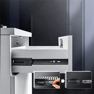 캐비닛  3단 완충 무소음 서랍 슬라이드 레일 댐핑 옷장 도어 트랙