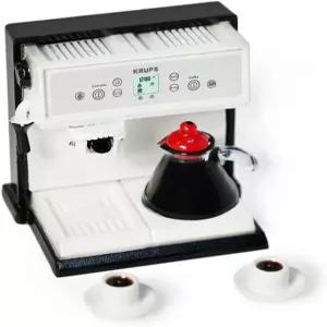 냄비와 컵 2개가 포함된 미니어처 커피 메이커 세트 1 12 돌하우스 액세서리 머신 인조 하우스 장식 미니