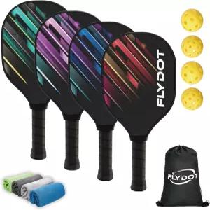 피클볼 패들 4종 세트 USAPA 승인 실내 및 실외 4개 휴대용 가방 쿨링 타월 4팩 초보자 프로 선물