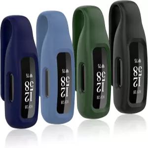 Fitbit Inspire 3와 호환되는 Huadea 4팩 클립 케이스 2용 소프트 실리콘 걸쇠 액세서리 교체