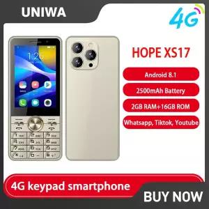 호환  UNIWA HOPE XS17 4G 키패드 스마트폰 터치 스크린 안드로이드 8.1 키패드 폰 3.5 2GB16GB 2500mAh Wh