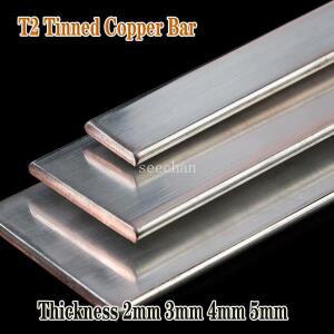 1Pcs 길이 500mm T2 주석 도금 구리 바 빨간색 플랫 스트립 막대 두께 전도성 접지 플레이트 버스
