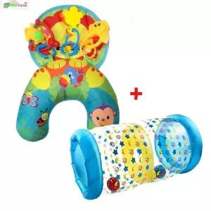 영아 발달 놀이 매트 쿠션 세트 딸랑이 2종 포함 터미타임 감각 발달