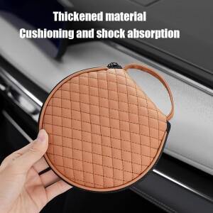 PU 가죽 자동차 CD 보관 케이스 선글라스 및 카드용 다목적 선바이저 정리함, 20개 디스크 수납 가능 홀