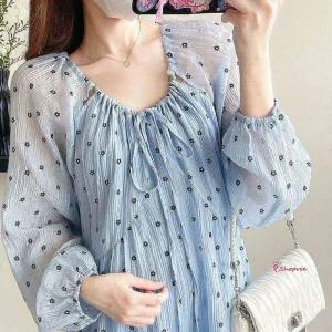 임산부용 쿨링 플레어 여름 임부복 원피스 블루hij301