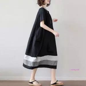 임산부용 치마 여름 면 롱쉬폰 원피스 면원피스fgh635