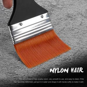 7개입 평붓 세트, 대형 세척용 붓 젯소, 바니시, 아크릴, 수채화, 목재, 벽, 가구 청소용