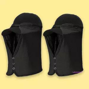 선가드 모자 햇볕 햇빛가리개 부착 블랙 2P qrs115