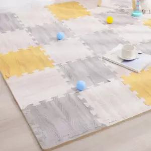 퍼즐매트 우드무늬 층간소음방지 거실 31cmX31cm 16장 1세트