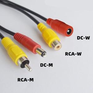 호환 QXNY 4 조각 4Pin 항공 머리 남성/여성 RCA 남성 DC 연장 케이블 어댑터 변환기 보안 DVR CCTV 카메라