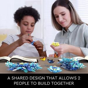 Baubles 꽃 빌딩 세트, 창의적인 블록, 꽃다발, 식물 컬렉션 선물, 성인용 테이블 또는 벽 장식, 965 개