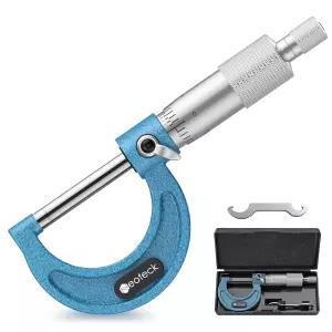 네오텍 0-1인치 외부 마이크로미터 0.0001인치 해상도 카바이드 팁 앤빌 정밀 기계식 안티글레어