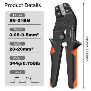 SN-01BM/03BM 와이어 크림핑 플라이어 마이크로 핀 커넥터 크림퍼, JST XH, PH, SH, Molex KK, D-sub 단자