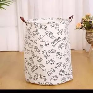[생활] 다목적 방수 세탁용 수납함 원형 패브릭 바스켓 접이식
