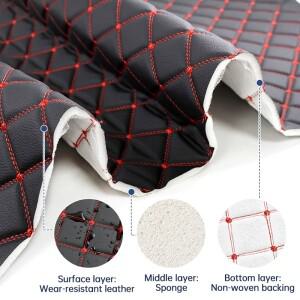 45/90x160cm 퀼트 PU 가죽 원단 자동차 인테리어 시트 쿠션 매트 자수 격자 무늬 스폰지 패딩 DIY 재봉 재