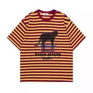 여자 캐주얼 빈티지 여름 보드 신발 캣 스트라이프 반팔 남녀 상의 프린트 티 보드화 KS2