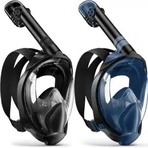 제노플리지 풀페이스 스노클 마스크 카메라 마운트가 장착된 드라이탑 스노클링 장비 다이빙 여행용 접이식