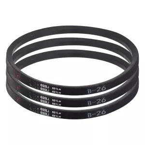 uxcell 3 팩 B26 클래식 랩드 V 벨트 28인치 외부 원주 산업용 고무 프로필 기계 장비 블랙