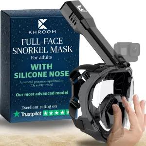 압력 균등화를 위한 코 포켓이 있는 Khroom Pro 플러스 첫 풀페이스 스노클 마스크 스노클링 장비 / 드라이
