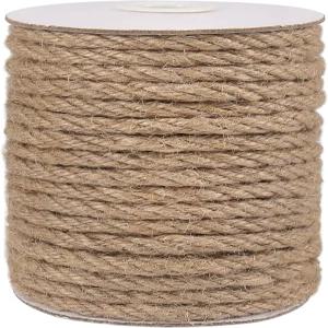 6mm 황마 로프 공예용 50피트 강도의 천연 트위니 고양이 긁는 기둥 정원 식물 번들링 및 걸이 갈색