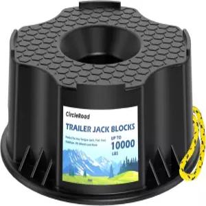 트레일러 잭 블록 1팩 헤비 듀티 캠핑카 패드 텅 5륜 블랙을 위한 최대 10 000파운드의 UV 저항성 레벨링