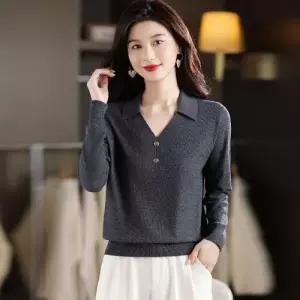 여사친 니트 봄 가을 육모 칼라 스웨터 얇은 BE3