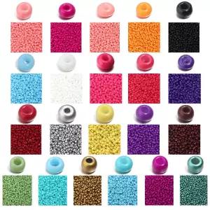 시드비즈 구슬 공예 반지 팔찌 234mm 1000개 컬러 유리 쌀 라운드 씨앗 귀걸이 페르시