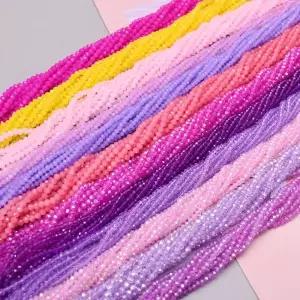 시드비즈 구슬 공예 반지 팔찌 로즈 레드 염색 론델 크리스탈 유리 비즈 1 2 3 4mm 플랫면 루즈 스페이서