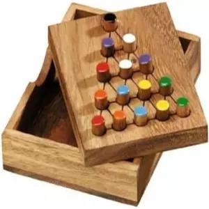 마지막 전투기 까다로운 삼각 전략 IQ 퍼즐 게임 우드 솔리테어 브레인 티저