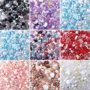 시드비즈 구슬 공예 반지 팔찌 45 그램가방 아크릴 비즈 UV 컬러 수제 목걸이 키 전화 줄