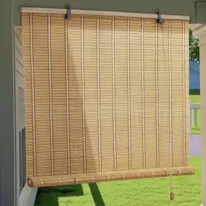 대나무 롤러로 창문을 위한 로마식 그늘막 실내 야외 파티오를 블라인드 현관 조명 필터링 햇빛 가리개를