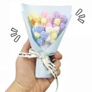 뜨개 꽃다발 조화 꽃 선물 부케 기념일 축하 졸업 축제 학예회 납골당 인테리어 장식 소품 핸드메이드