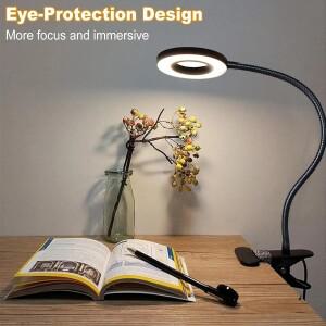 클립형 확대경 LED 라이트 데스크 3단계 조절 가능한 램프 침대 작업 공예 DIY 수리용