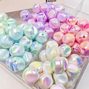 비즈공예 TX04 10개 16mm 아크릴 컬러 비즈 팔찌 목걸이 키 체인 한 Jewerly 공예