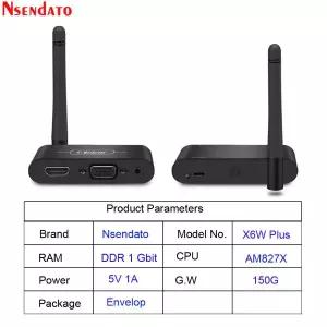 무선미러링 Mirascreen X6W Plus 무선 Miracast 5G 4K 디스플레이 TV 스틱 어댑터 3 in 1 HD VGA AV 1080P