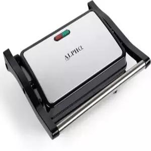 알파 리빙 전기 그릴 파니니 프레스 샌드위치 메이커 알루미늄 있는 스테인리스 스틸 논스틱 코팅 두껍고