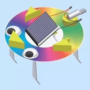 뉴 태양광 미니 CD 진동로봇 만들기 DIY 키트 어린이 과학 실험 교육 조립 장난감 세트