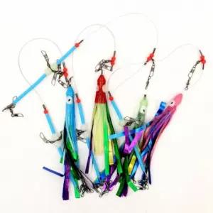 문어낚시용 꼴뚜기 채비 핀도래 스커트 세트 DlT3+5AIh