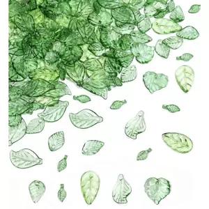 비즈공예 주얼리용 그린 잎 참 공예용 아크릴 투명 비즈 귀걸이용 자연 영 받은 팔찌