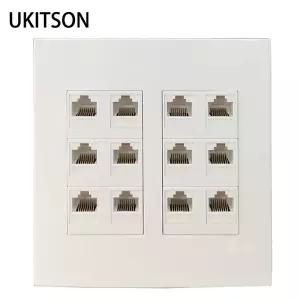 패치판넬 120x120mm RJ45 LAN 페이스 12 커넥터 크림프 와이어 CAT5E CAT6 T568AB 인터넷 소켓 콘센트 화이