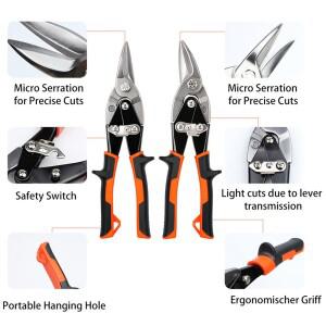 10인치 항공용 틴 스닙스, 판금, 알루미늄, 배수구 및 DIY 프로젝트용 직선 절단 가위, 일반