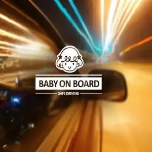 [콩심팥심]ksr 자동차스티커 BABY ON BOARD 심플라인 아기천사 반사