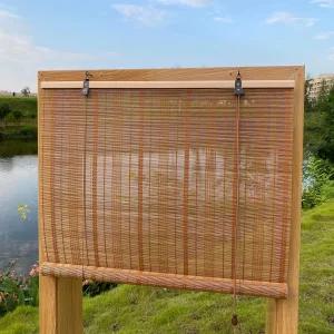 XIUXIU 대나무 롤러 창문 롤업 블라인드를 위한 로마식 음영 가정용 조명 필터링 실내 야외 파티오 B