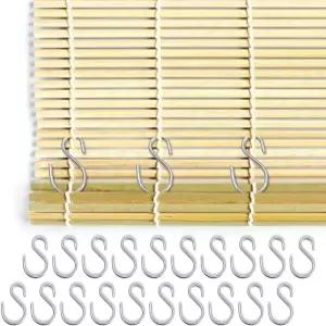 대나무 블라인드 후크 - 실내 창문용 위커 로마 라탄 색조 롤업용 금속 클립 20개