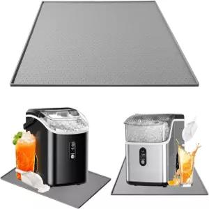 제빙기 매트 18.9 x11.8 실리콘 가장자리가 올라간 카운터탑 대형 테이블 작은 스크림 메이커 드립 팬